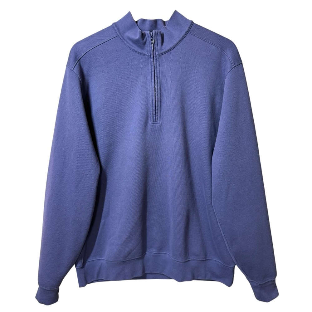Allen Edmonds Mens 1/4 Zip‎ Pullover Sweater SZ XL Blue Supima Cotton
Mock Neck